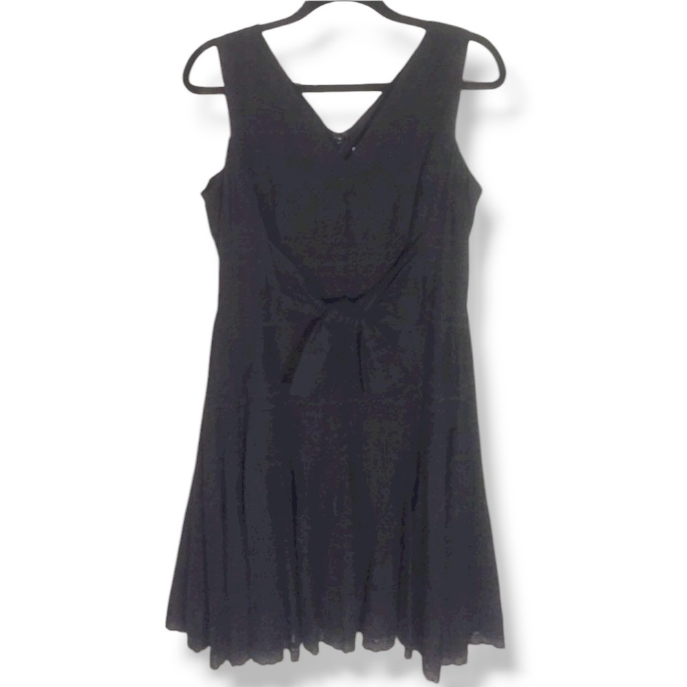 REBECCA TAYLOR Black Lace Dress Tie Waist Detail